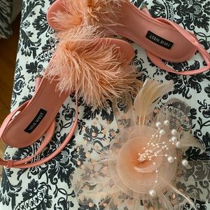 Fascinator and feather shoes
